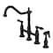 Kingston Brass KS1270ALBS Heritage Bridge Kitchen Faucet W/ Brass Sprayer, Matte Black KS1270ALBS - alternate 1